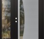 Modern Steel Front Door Diamond C13 50" x 80" black/black clear Glass Panel stainless steel RHI with Sidelite clear Glass