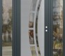 Modern Steel Front Door Diamond C12 68" x 80" anthracite/anthracite clear Glass Panel stainless steel LHI with 2 Sidelites clear Glass