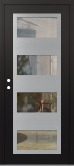 Diamond C2 36" x 80" black/black clear Glass Panel stainless steel RHI