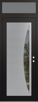 Diamond C13 36" x 96" black/black clear Glass Panel stainless steel LHI with Transom frosted Glass