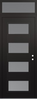 Diamond C2 36" x 96" black/white frosted Glass Panel black LHI with Transom frosted Glass
