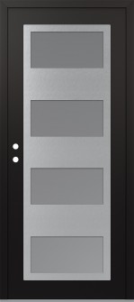 Diamond C2 36" x 80" black/white frosted Glass Panel stainless steel RHI