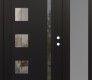 Modern Steel Front Door Diamond C3 50" x 80" black/black clear Glass Panel black LHI with Sidelite frosted Glass