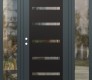 Modern Steel Front Door Diamond C7 64" x 80" anthracite/anthracite clear Glass Panel black RHI with 2 Sidelites clear Glass