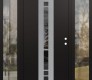Modern Steel Front Door DIAMOND A3 64" X 80" BLACK/BLACK MIRRORED GLASS PANEL STAINLESS STEEL LHI WITH 2 SIDELITES CLEAR GLASS