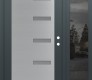 Modern Steel Front Door Diamond C8 48" x 80" anthracite/anthracite frosted Glass Panel stainless steel LHI with Sidelite mirrored Glass