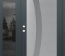 Modern Steel Front Door Diamond C4 50" x 80" anthracite/anthracite frosted Glass Panel stainless steel RHI with Sidelite mirrored Glass