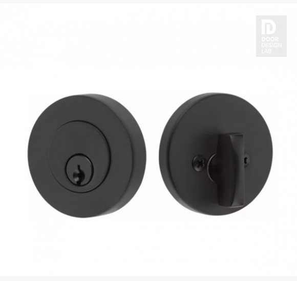 EMTEK MODERN DISC DEADBOLT DOUBLE CYLINDER 8323 FLAT BLACK US19 for Steel Front Doors