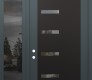 Modern Steel Front Door Diamond C8 48" x 96" anthracite/anthracite clear Glass Panel black RHI with Sidelite and Transom mirrored Glass