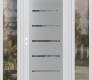 Modern Steel Front Door Diamond C11 68" x 80" white/white clear Glass Panel stainless steel RHI with 2 Sidelites clear Glass