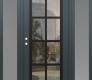 Modern Steel Front Door Diamond C16 60" x 80" anthracite/anthracite clear Glass Panel black RHI with 2 Sidelites frosted Glass