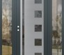 Modern Steel Front Door Diamond C3 60" x 80" anthracite/anthracite mirrored Glass Panel stainless steel RHI with 2 Sidelites clear Glass