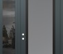 Modern Steel Front Door Diamond C1 48" x 96" anthracite/anthracite frosted Glass Panel black RHI with Sidelite and Transom mirrored Glass