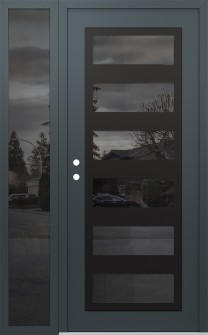 Diamond C9 48" x 80" anthracite/anthracite mirrored Glass Panel black RHI with Sidelite mirrored Glass