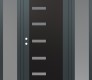 Modern Steel Front Door Diamond C8 64" x 80" anthracite/anthracite frosted Glass Panel black RHI with 2 Sidelites frosted Glass