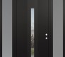 DIAMOND A2 60" X 96" BLACK/BLACK CLEAR GLASS PANEL BLACK RHI WITH 2 SIDELITES AND TRANSOM FROSTED GLASS