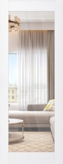 DOOR SLAB PALLADIO 207 CLEAR VETRO BIANCO NOBLE 30" X 96" X 1 9/16" TEMPERED CLEAR GLASS