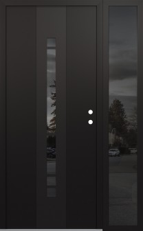 DIAMOND A3 48" X 80" BLACK/BLACK MIRRORED GLASS PANEL BLACK LHI WITH SIDELITE MIRRORED GLASS