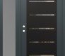 Modern Steel Front Door Diamond C11 48" x 80" anthracite/anthracite clear Glass Panel black RHI with Sidelite frosted Glass