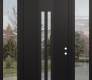 DIAMOND A8 68" X 96" BLACK/BLACK CLEAR GLASS PANEL BLACK RHI WITH 2 SIDELITES AND TRANSOM CLEAR GLASS