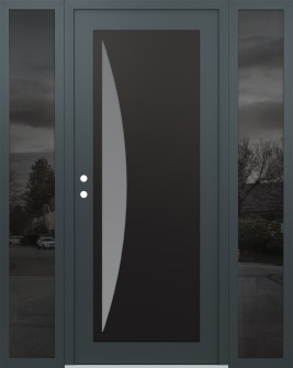 Diamond C13 68" x 80" anthracite/anthracite frosted Glass Panel black RHI with 2 Sidelites mirrored Glass