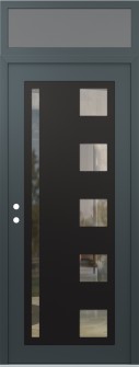 Diamond C3 36" x 96" anthracite/anthracite clear Glass Panel black RHI with Transom frosted Glass