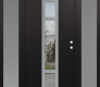 DIAMOND A9 60" X 80" BLACK/BLACK CLEAR GLASS PANEL STAINLESS STEEL RHI WITH 2 SIDELITES FROSTED GLASS