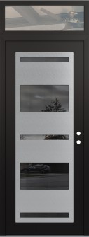 Diamond C10 36" x 96" black/black mirrored Glass Panel stainless steel LHI with Transom clear Glass