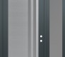 Modern Steel Front Door Diamond C6 52" x 96" anthracite/anthracite frosted Glass Panel stainless steel LHI with Sidelite and Transom frosted Glass