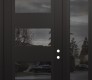 Modern Steel Front Door Diamond C2 48" x 96" black/black mirrored Glass Panel black LHI with Sidelite and Transom mirrored Glass