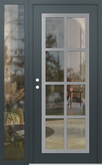 Diamond C16 50" x 80" anthracite/anthracite clear Glass Panel stainless steel RHI with Sidelite clear Glass