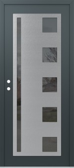 Diamond C3 36" x 80" anthracite/anthracite mirrored Glass Panel stainless steel RHI
