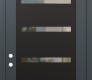 Modern Steel Front Door Diamond C7 36" x 96" anthracite/anthracite clear Glass Panel black RHI with Transom frosted Glass