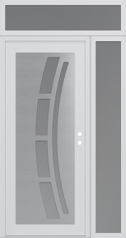 Diamond C12 52" x 96" white/white frosted Glass Panel stainless steel LHI with Sidelite and Transom frosted Glass