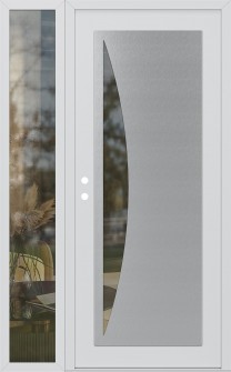 Diamond C13 50" x 80" white/white clear Glass Panel stainless steel RHI with Sidelite clear Glass