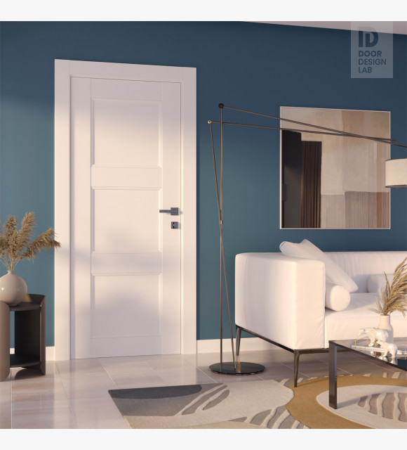 Modern interior door Oxford Snow 3 Door | for Uno Design 07 2Rn Panel Lab White $408.00