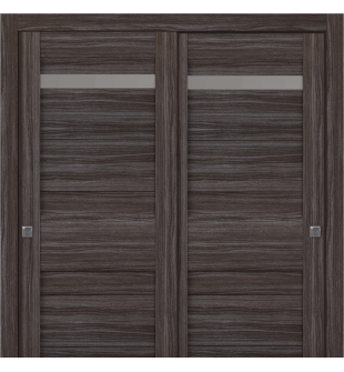 Imma Vetro Gray Oak Bypass doors