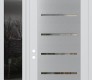 Modern Steel Front Door Diamond C11 52" x 96" white/white clear Glass Panel stainless steel RHI with Sidelite and Transom mirrored Glass