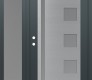 Modern Steel Front Door Diamond C3 52" x 80" anthracite/anthracite frosted Glass Panel stainless steel RHI with Sidelite frosted Glass