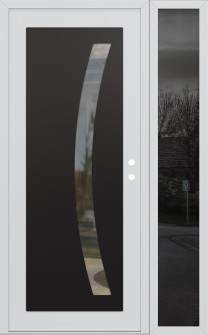 Diamond C4 50" x 80" white/white clear Glass Panel black LHI with Sidelite mirrored Glass
