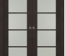 Avanti 4 Lite Vetro Black Apricot Modern Interior Double Pocket Doors by Belldinni