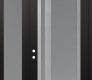 Modern Steel Front Door Diamond C15 52" x 96" black/white frosted Glass Panel stainless steel RHI with Sidelite and Transom frosted Glass