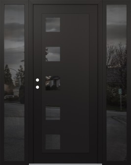 Diamond C5 60" x 80" black/black mirrored Glass Panel black RHI with 2 Sidelites mirrored Glass