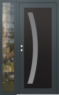 Diamond C4 50" x 80" anthracite/anthracite frosted Glass Panel black RHI with Sidelite clear Glass