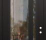 Modern Steel Front Door Diamond C15 36" x 96" black/black clear Glass Panel black LHI with Transom clear Glass