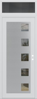 Diamond C5 36" x 96" white/white clear Glass Panel stainless steel LHI with Transom mirrored Glass