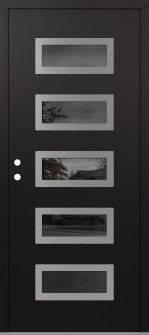 Diamond D1 36" x 80" black/black mirrored Glass Panel stainless steel RHI