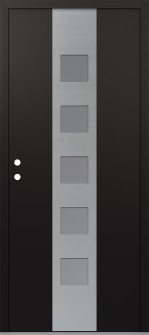 DIAMOND A13 60" X 80" BLACK/WHITE FROSTED GLASS PANEL STAINLESS STEEL RHI WITH 2 SIDELITES CLEAR GLASS