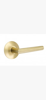 EMTEK STUTTGART LEVER WITH MODERN ROSETTE PRIVACY LH SATIN BRASS (US4) 5207