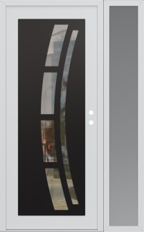 Diamond C12 52" x 80" white/white clear Glass Panel black LHI with Sidelite frosted Glass